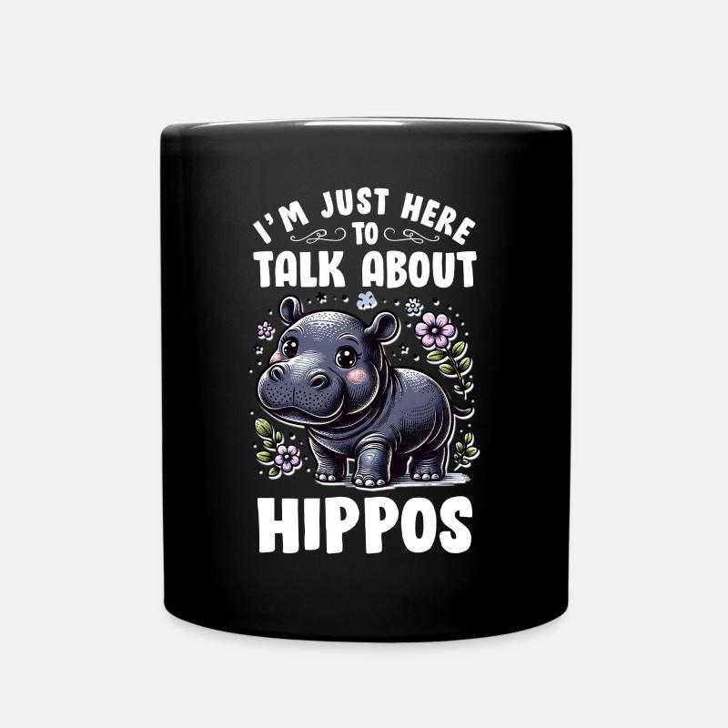 Nilpferd - Tasse einfarbig - Schwarz