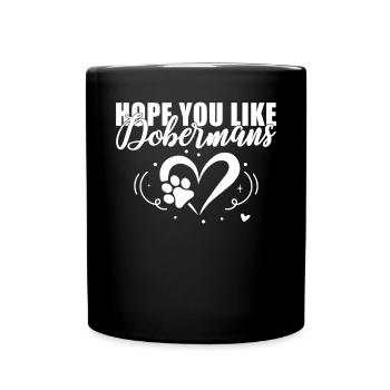 Doberman Gifts - Tasse einfarbig - Schwarz - Vorne