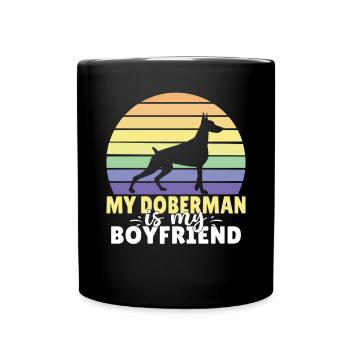 Doberman Gifts - Tasse einfarbig - Schwarz - Vorne