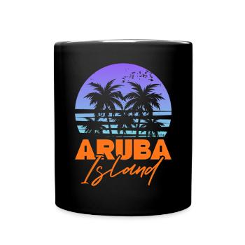 Aruba Caribbean Summer Ocean Beach Gift - Full Colour Mug - black - Front