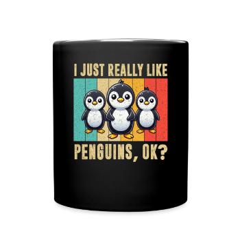 Penguine Vogelliebhaber Penguin -Enthusiast - Tasse einfarbig - Schwarz - Vorne