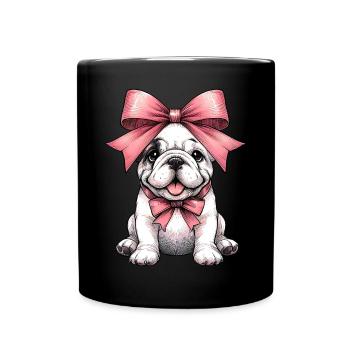 Coquette Bow Bulldog Chien Maman Rose - Mug uni - noir - Devant