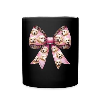Coquette Bow Golden Retriever Dog Mom - Full Colour Mug - black - Front