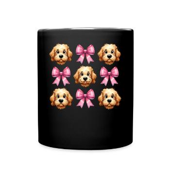 Coquette Bow Golden Doodle Chien Goldendoodle - Mug uni - noir - Devant