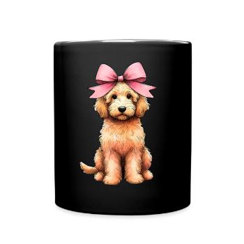 Coquette Bow Golden Doodle Chien Goldendoodle - Mug uni - noir - Devant