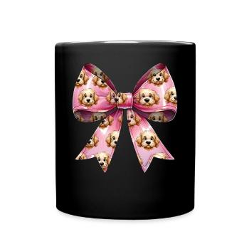 Coquette Bow Golden Doodle Chien Goldendoodle - Mug uni - noir - Devant