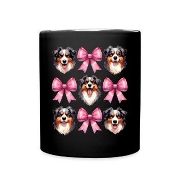 Coquette Bow Australian Shepherd Dog Mom Pink - Tasse einfarbig - Schwarz - Vorne
