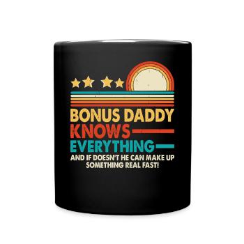 Bonus Papa - Tasse einfarbig - Schwarz - Vorne