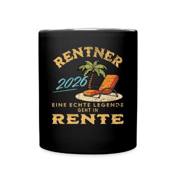 Rentner 2026 - Tasse einfarbig - Schwarz - Vorne