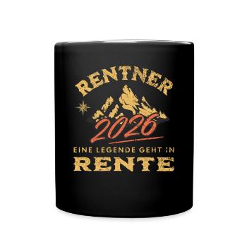 Rentner 2026 - Tasse einfarbig - Schwarz - Vorne