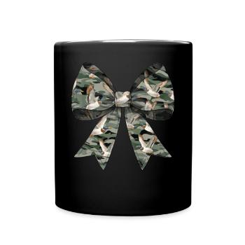 Coquette Bow Duck Hunting Hunter Camouflage Ribbon - Full Colour Mug - black - Front
