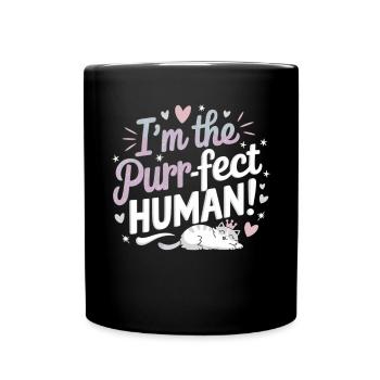 I'm the Purr-fect Human – Cats T-Shirt - Full Colour Mug - black - Front