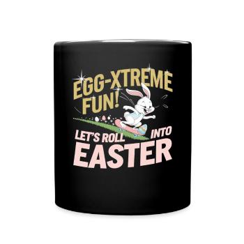 Funny Skater Bunny – Idée cadeau de Pâques - Mug uni - noir - Devant