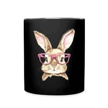 Lapin Lapin Lunettes Oreilles de Lapin Cadeau Lapin - Mug uni - noir - Devant