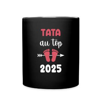Ganz oben Tata 2025 Schwangerschaftsankündigung - Tasse einfarbig - Schwarz - Vorne