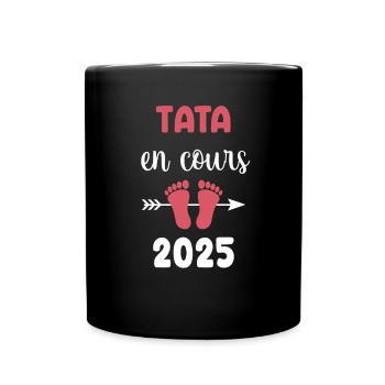 Laufende Ankündigung der Schwangerschaft in Tata 2025 - Tasse einfarbig - Schwarz - Vorne