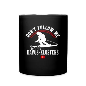 Davos Klosters Ski Resort Schweizer Alpen Souvenir - Tasse einfarbig - Schwarz - Vorne