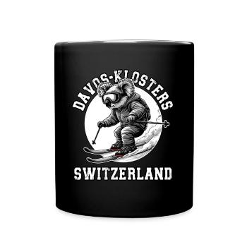 Davos Klosters Ski Resort Swiss Alps Souvenir - Full Colour Mug - black - Front