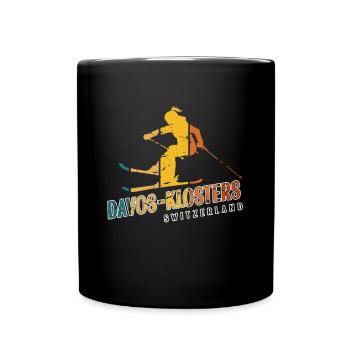 Davos Klosters Ski Resort Schweizer Alpen Souvenir - Tasse einfarbig - Schwarz - Vorne