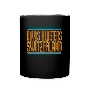 Davos Klosters Ski Resort Schweizer Alpen Souvenir - Tasse einfarbig - Schwarz - Vorne