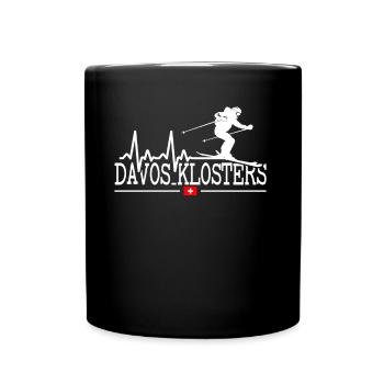 Davos Klosters Ski Resort Schweizer Alpen Souvenir - Tasse einfarbig - Schwarz - Vorne