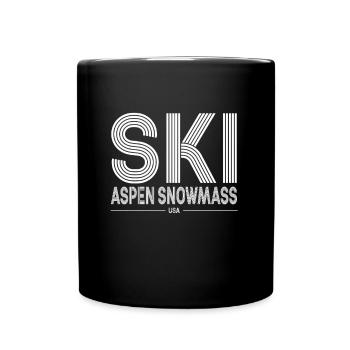 Aspen Snowmass Ski Resort Schweizer Alpen Souvenir - Tasse einfarbig - Schwarz - Vorne