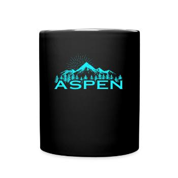 Aspen Snowmass Ski Resort Schweizer Alpen Souvenir - Tasse einfarbig - Schwarz - Vorne