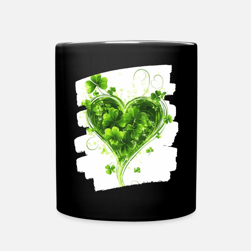 Saint-Patrick Shamrock Heart - Mug uni - noir