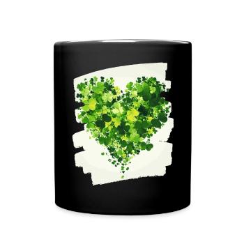 St. Patrick's Day Shamrock Heart - Full Colour Mug - black - Front