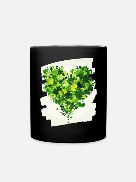 Saint-Patrick Shamrock Heart - Mug uni - noir