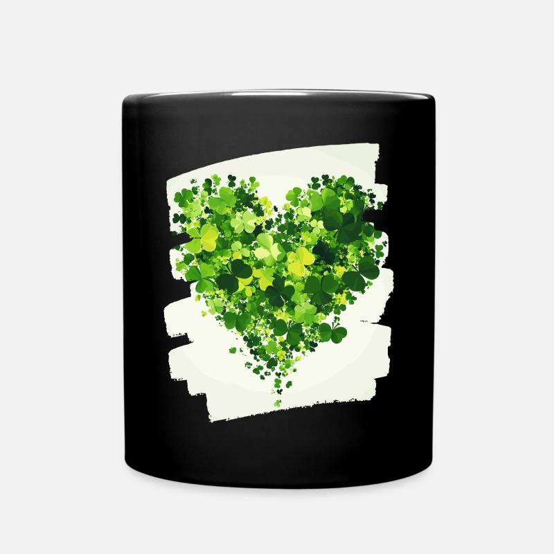 Saint-Patrick Shamrock Heart - Mug uni - noir