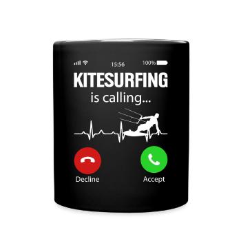 Kitesurfer Kiteboard Kitesurfen Kitesurf - Tasse einfarbig - Schwarz - Vorne