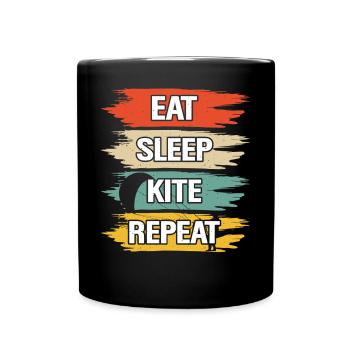 Kitesurfer Kiteboard Kitesurfen Kitesurf - Tasse einfarbig - Schwarz - Vorne