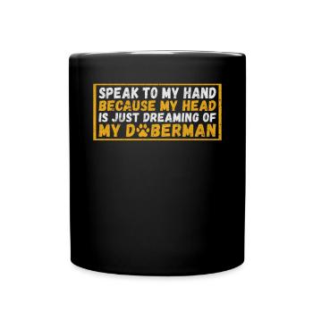 Doberman Gifts - Tasse einfarbig - Schwarz - Vorne