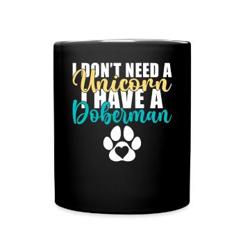 Doberman Gifts - Tasse einfarbig - Schwarz - Vorne