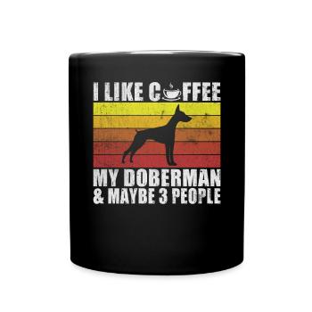 Doberman Gifts - Tasse einfarbig - Schwarz - Vorne