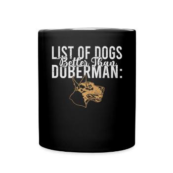 Doberman Gifts - Tasse einfarbig - Schwarz - Vorne