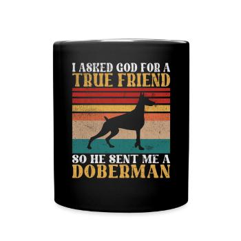 Doberman Gifts - Tasse einfarbig - Schwarz - Vorne
