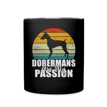 Doberman Gifts - Tasse einfarbig - Schwarz - Vorne