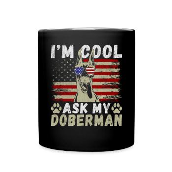 Doberman Gifts - Tasse einfarbig - Schwarz - Vorne