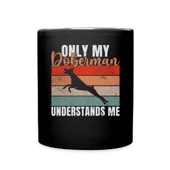 Doberman Gifts - Tasse einfarbig - Schwarz - Vorne