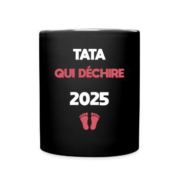 tata qui déchire 2025 annonce grossesse - Mug uni - noir - Devant