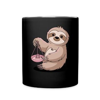 Libra Zodiac Sign Sloth with Libra - Full Colour Mug - black - Front