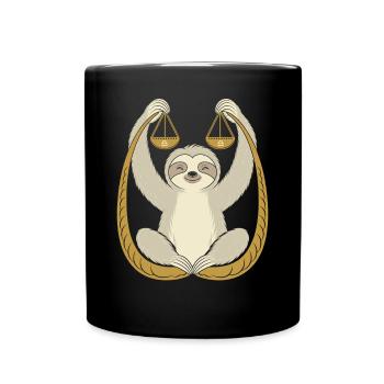 Libra Zodiac Sloth Balance - Full Colour Mug - black - Front