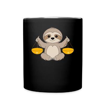 Libra Zodiac Sign Sloth Harmony - Full Colour Mug - black - Front