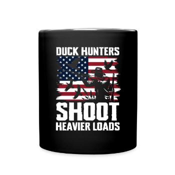Duck hunters shoot heavier loads flag - Full Colour Mug - black - Front