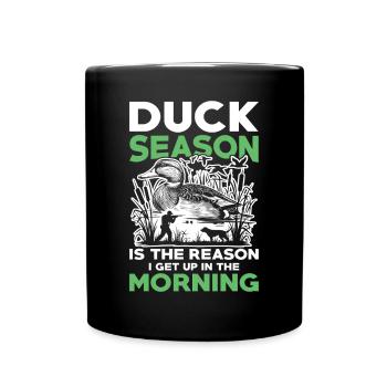Duck hunters shoot heavier loads flag - Full Colour Mug - black - Front