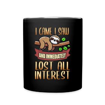 Sloths, Animal Lover, Sloth Lover, Lazy Sloth - Full Colour Mug - black - Front