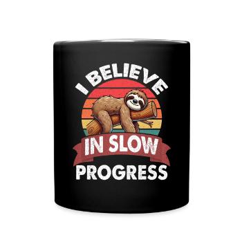 Sloths, Animal Lover, Sloth Lover, Lazy Sloth - Full Colour Mug - black - Front