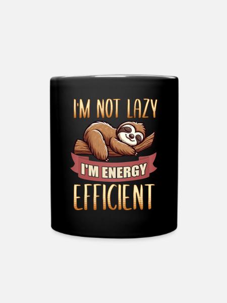 Faultiere Tierliebhaber Faultierlöbe Lazy Faultier - Tasse einfarbig - Schwarz